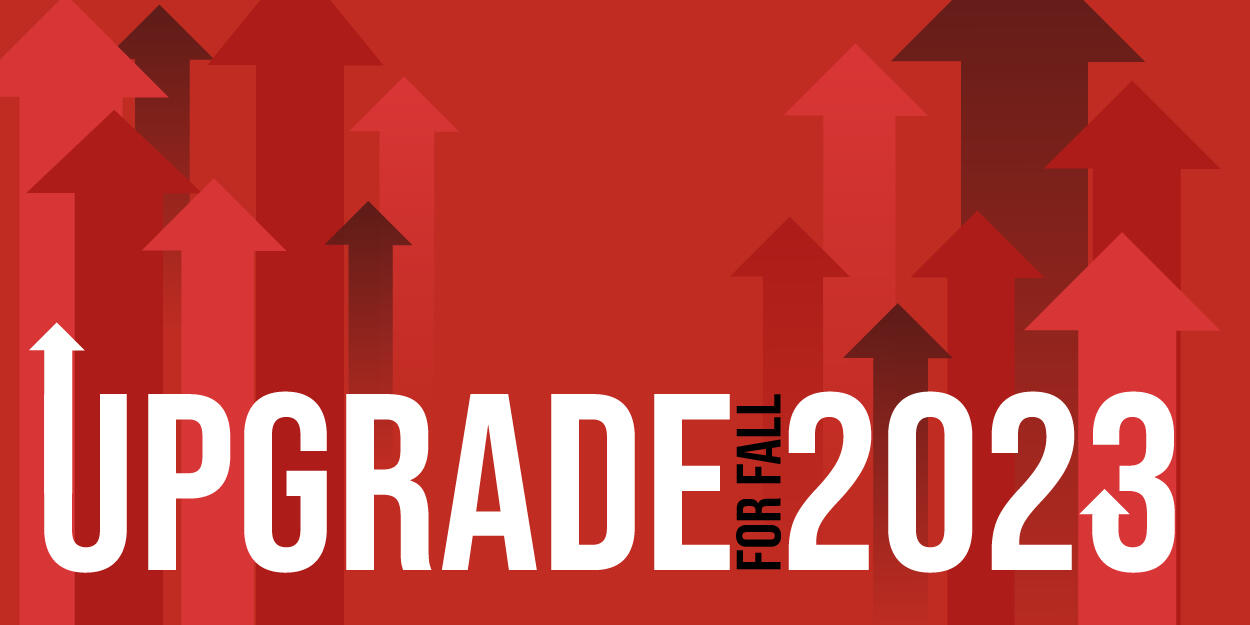 Product upgrade banner for email promotion. Featuring company brand colors.