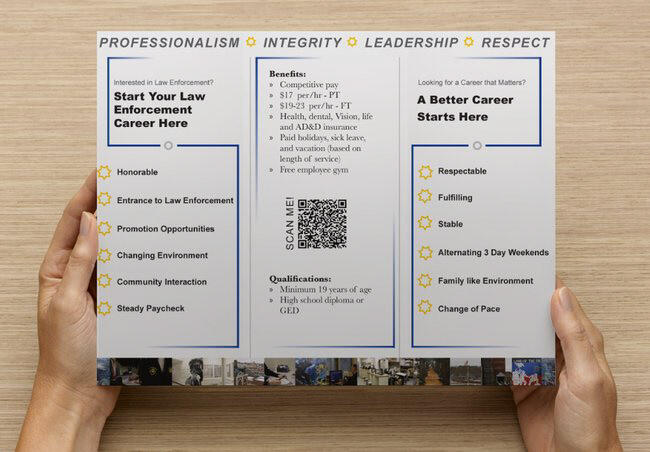 Second page of recruitment brochure for Penobscot County Sheriff's Office.